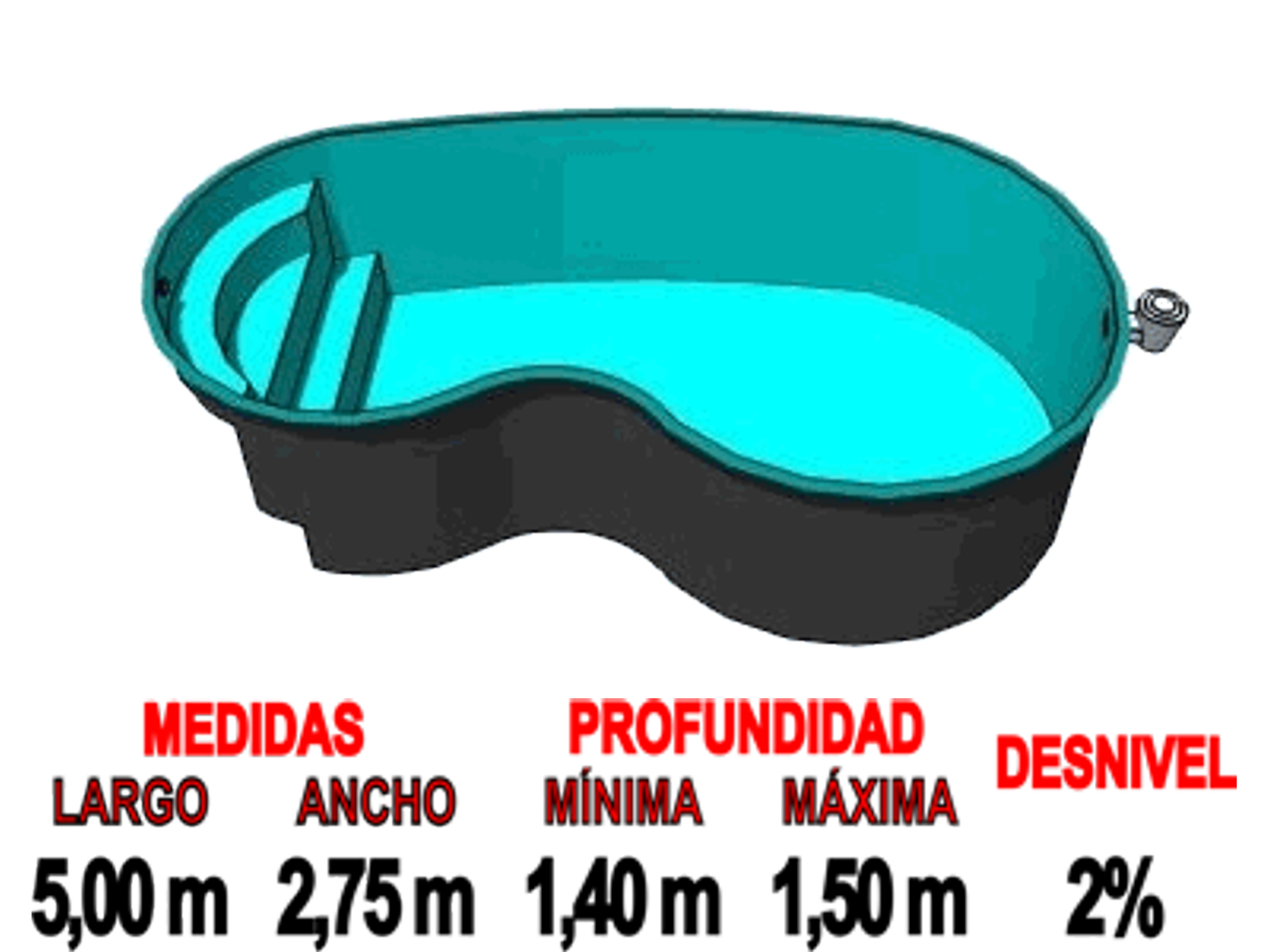 Medidas Piscina Prefabricada R-50